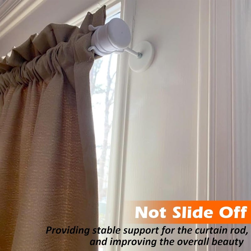MUTUACTOR 4PCS White Magnetic Curtain Rod Brackets,Anti-Slip Magnetic Mount Curtains Rods Holders Heavy Duty,No Drilling Flexibility Curtain Rod Clamps for Hanging 1” Roman Rods Lamps Light Saber - Image 4